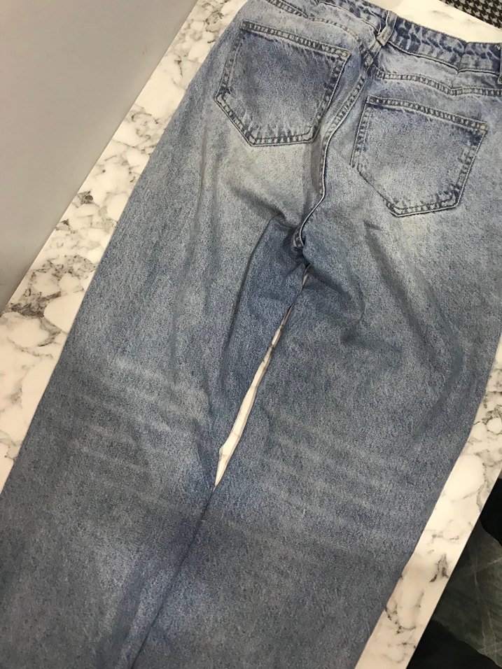 Kadın Yırtık Bol Kesim Kot Pantolon - Görsel 2