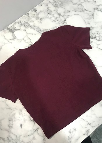 Bordo Kız Çocuk Kısa Kollu Tişört - Görsel 2