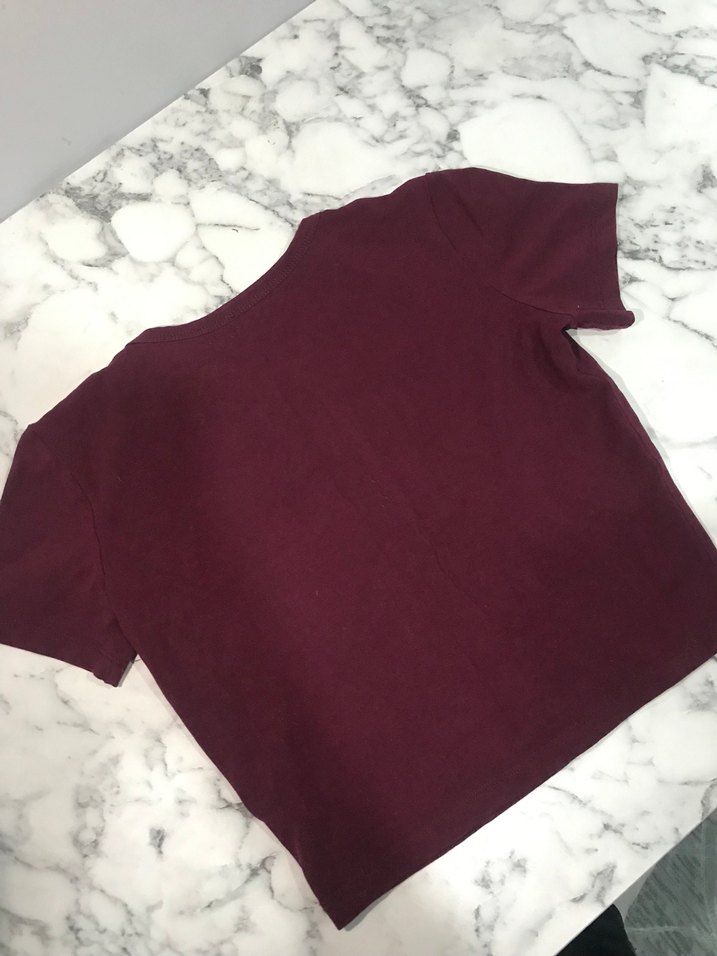 Bordo Kız Çocuk Kısa Kollu Tişört - Görsel 2