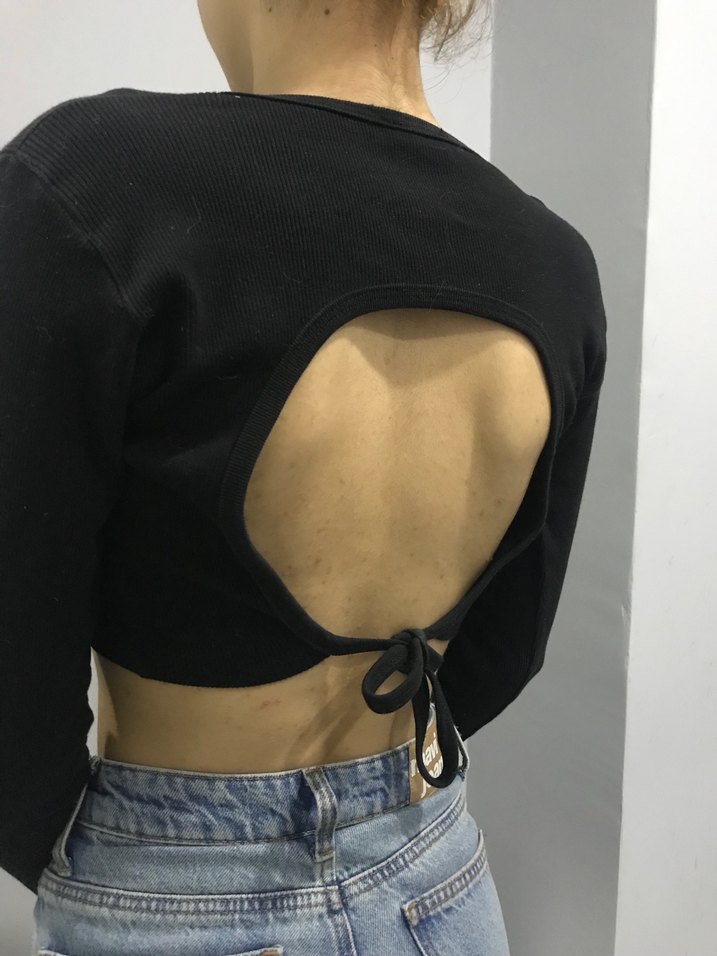 Siyah Uzun Kollu bluz - Görsel 3