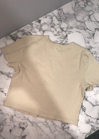 Bej Basic Kısa Kollu Tişört - Görsel 2