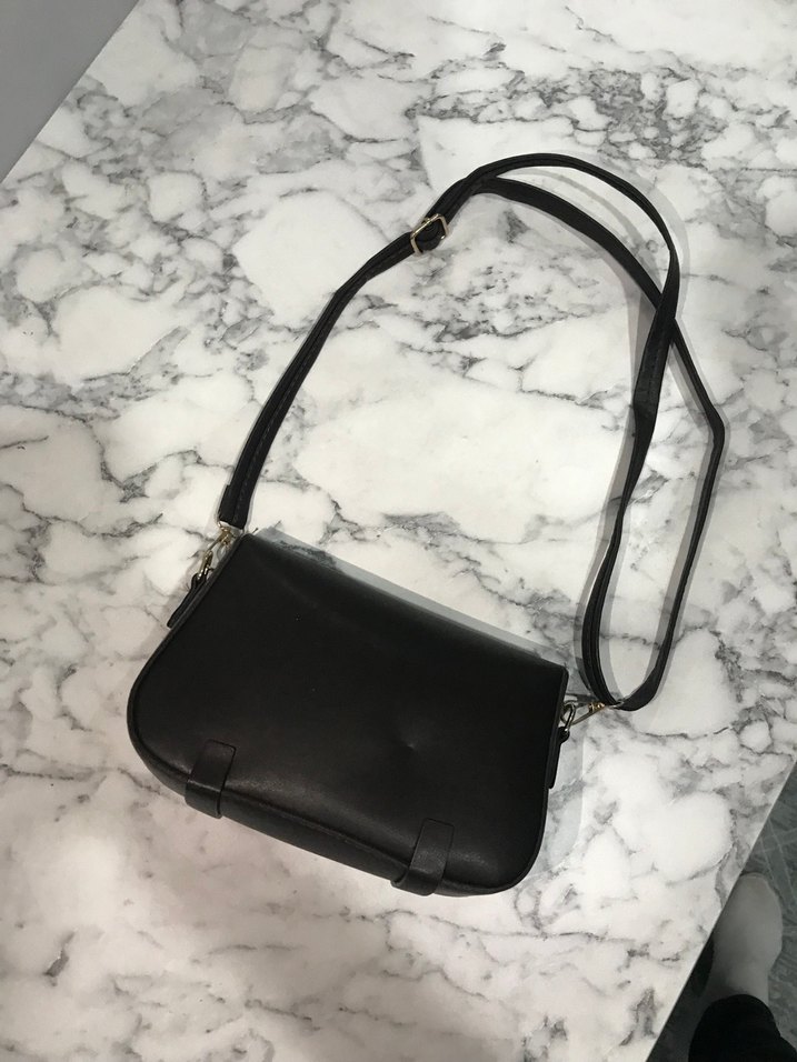 Klasik kahverengi Deri Tokalı Kadın Çanta - Görsel 2