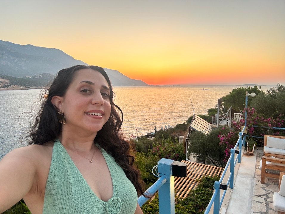 Turkuaz Askılı Uzun Triko Elbise - Görsel 4