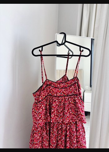 Kadın Renkli Uzun Bohem Askılı Elbise - Görsel 3