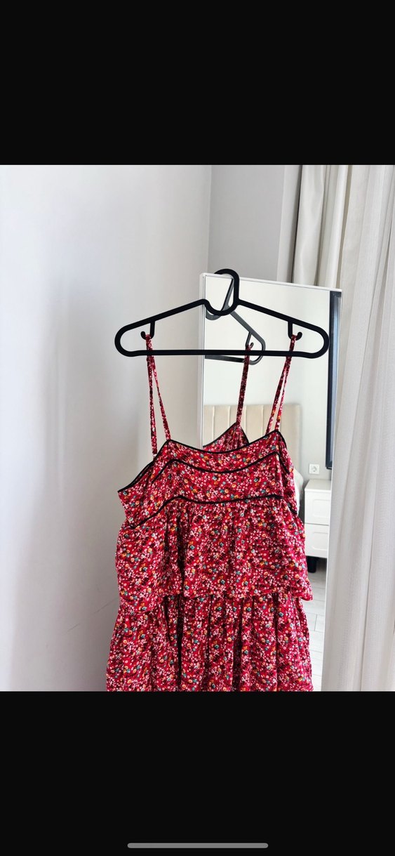 Kadın Renkli Uzun Bohem Askılı Elbise - Görsel 3