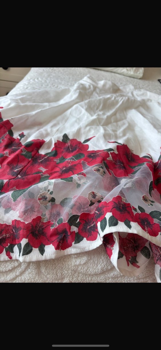 Nakışlı Pembe Midi Etek - Görsel 3