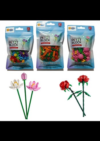 Renkli Petit Block Çiçek Seti - Görsel 3