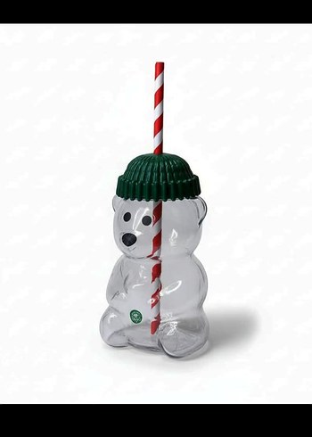 Renkli Ayı Figürlü Bardak ve Pipet - Görsel 4