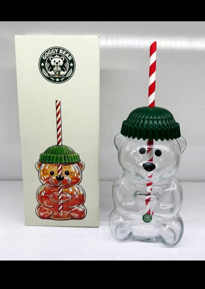 Renkli Ayı Figürlü Bardak ve Pipet - Görsel 2