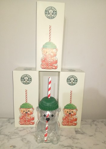 Bearista Renkli Ayı Şekilli Bardak ve Pipet - Görsel 3