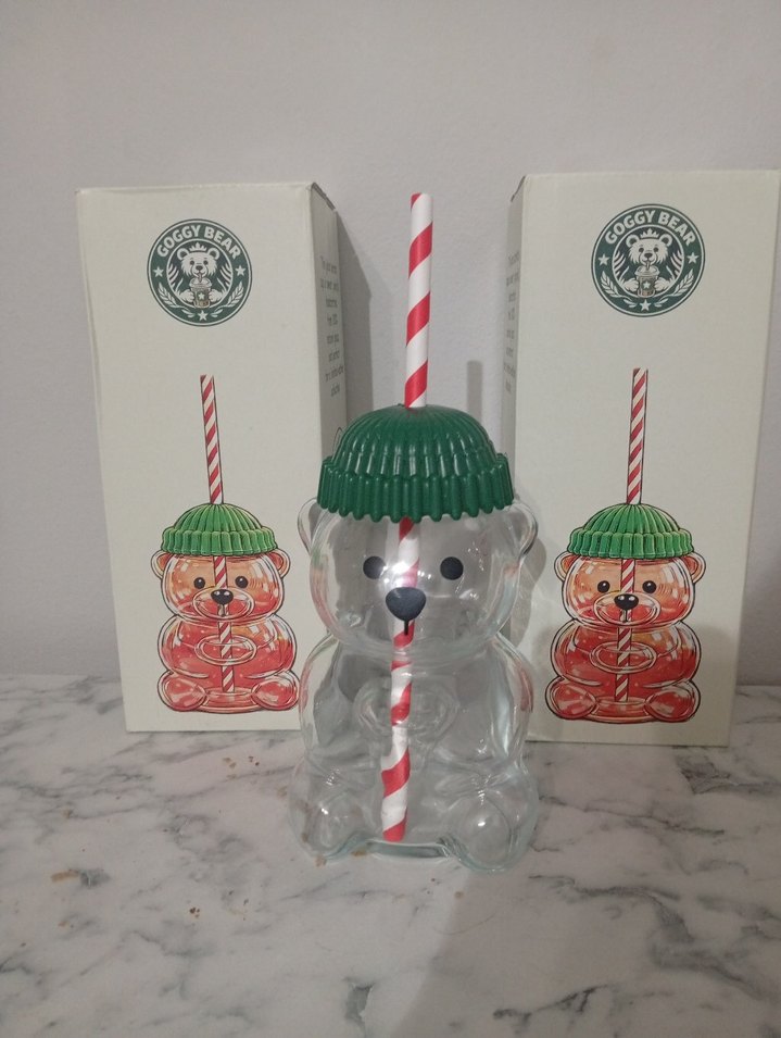 Bearista Renkli Ayı Şekilli Bardak ve Pipet - Görsel 2