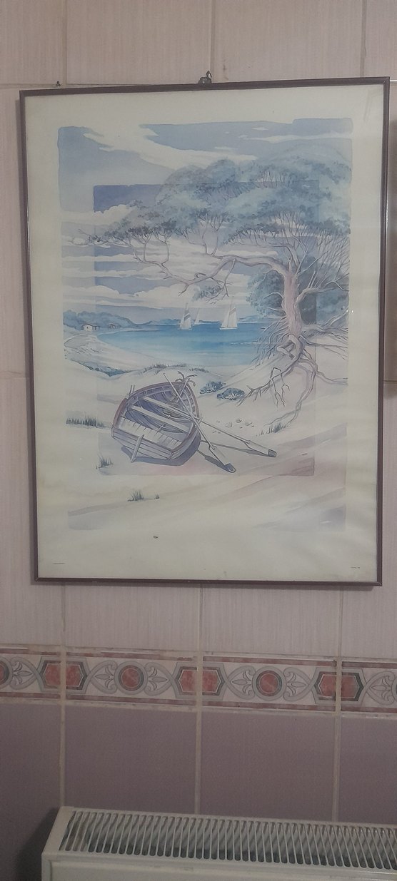 Mavi Pastel Deniz Manzaralı Tablo - Görsel 2