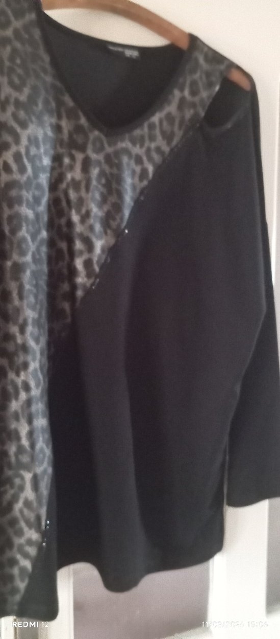 Bir tarafı leopar desenli bluz - Görsel 2