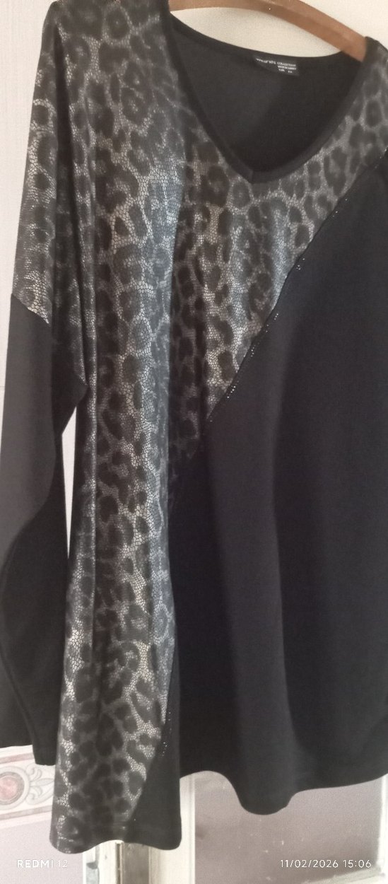Bir tarafı leopar desenli bluz - Görsel 3