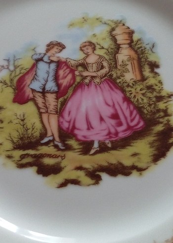 Parlak Çok Renkli Desenli pasta Tabak Seti 5li boyu 17 cm - Görsel 3