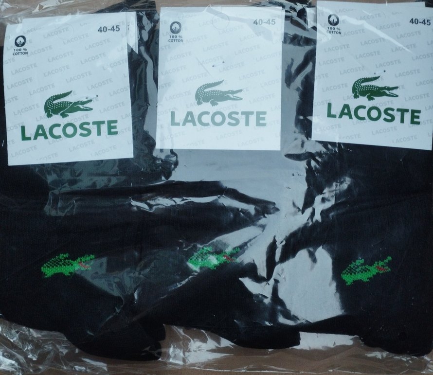 12'Lİ ERKEK LACOSTE PATİK (40-44) BEDEN 
PAKETTE 12 SİYAH - Görsel 5