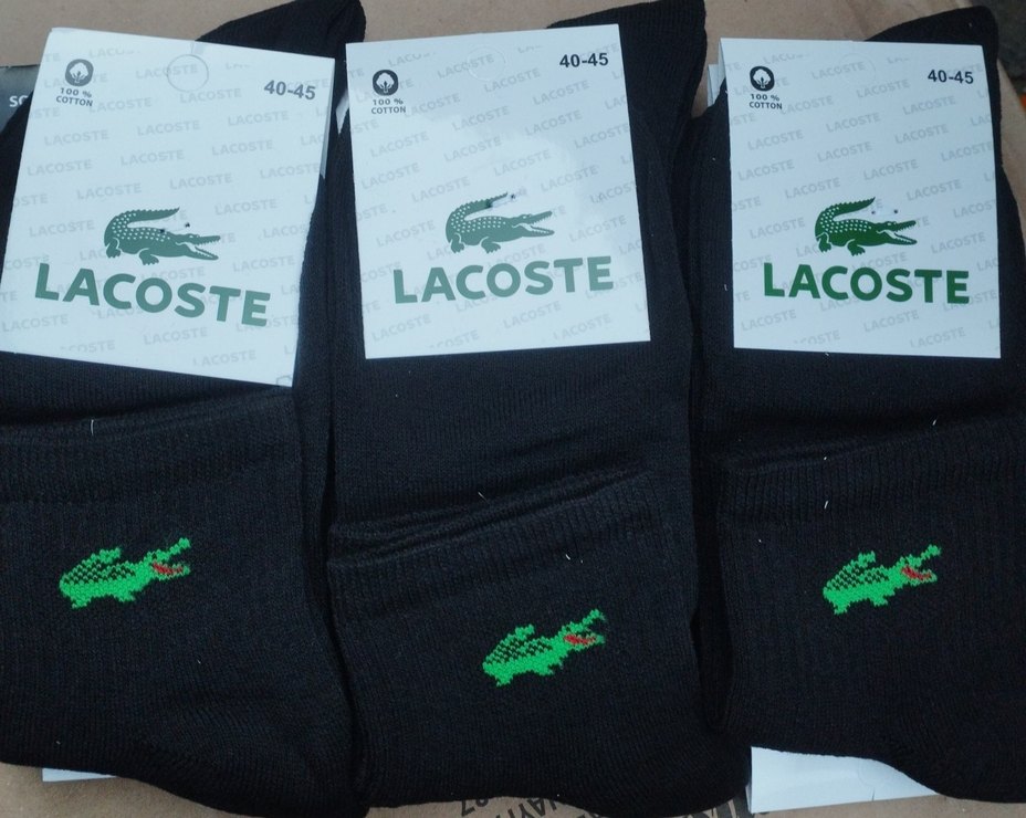 12'Lİ ERKEK LACOSTE PATİK (40-44) BEDEN 
PAKETTE 12 SİYAH - Görsel 4
