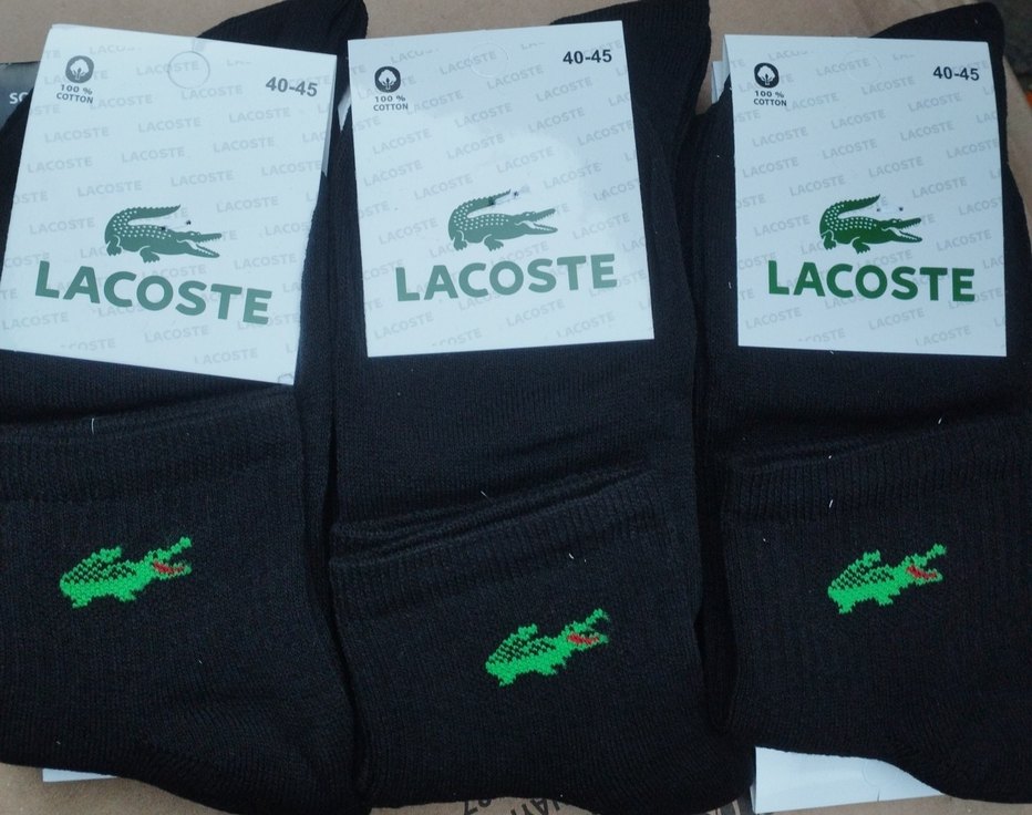 12'Lİ ERKEK LACOSTE PATİK (40-44) BEDEN 
PAKETTE 12 SİYAH - Görsel 3