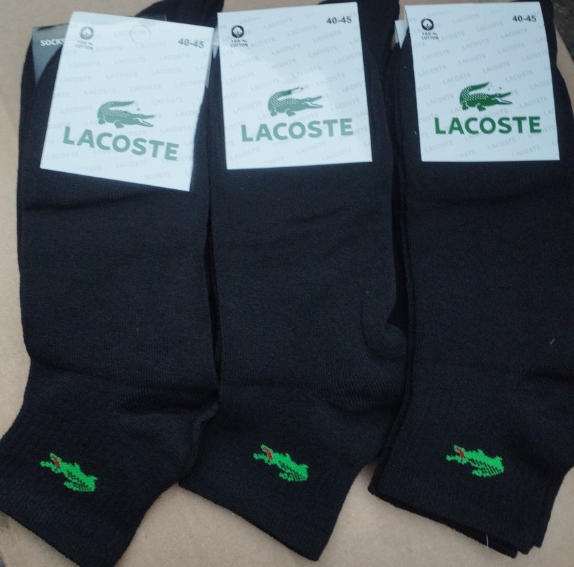 12'Lİ ERKEK LACOSTE PATİK (40-44) BEDEN 
PAKETTE 12 SİYAH - Görsel 2
