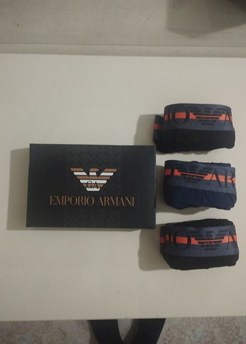 3'lü Emporio Armani Siyah Baskılı Erkek Boxer - Görsel 5
