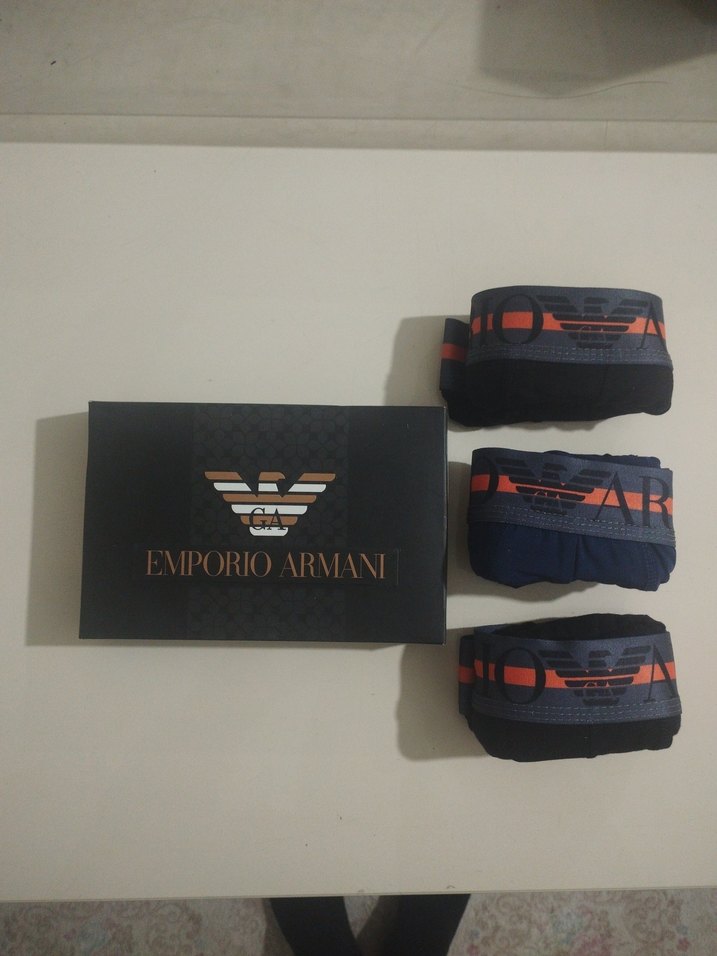 3'lü Emporio Armani Siyah Baskılı Erkek Boxer - Görsel 3