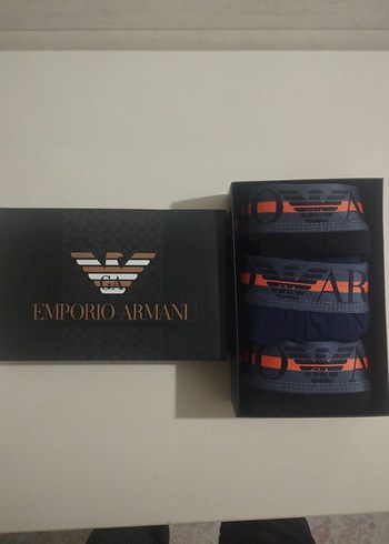 3'lü Emporio Armani Siyah Baskılı Erkek Boxer - Görsel 2