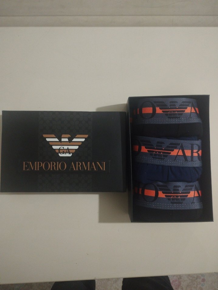 3'lü Emporio Armani Siyah Baskılı Erkek Boxer - Görsel 2