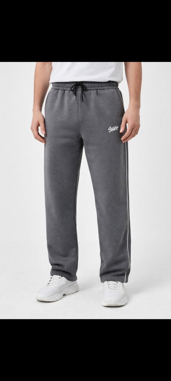 Gri Rahat Kesim Erkek Eşofman Altı - Görsel 2