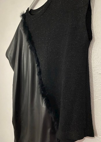 Siyah Drapeli Kadın süveter - Görsel 2