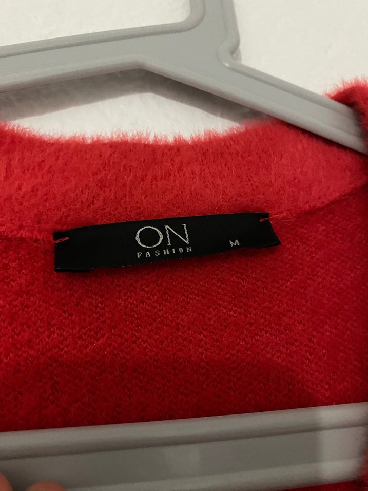 Kırmızı Kemerli Midi Kadın Yelek - Görsel 3