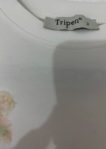 Pullu Çiçek Desenli Bohem Beyaz Sweatshirt - Görsel 3