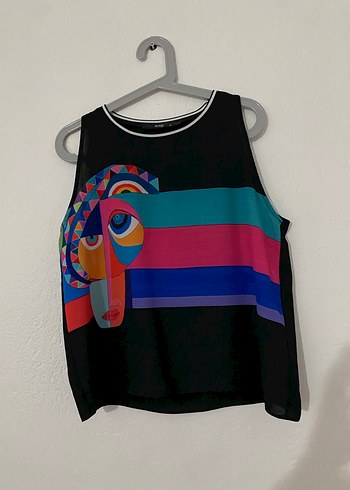 Uzun Desenli Kadın Tunik Fermuarlı - Görsel 2