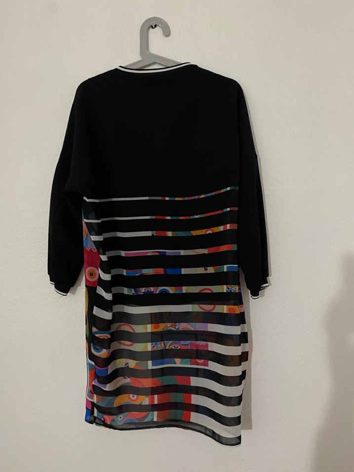 Uzun Desenli Kadın Tunik Fermuarlı - Görsel 3