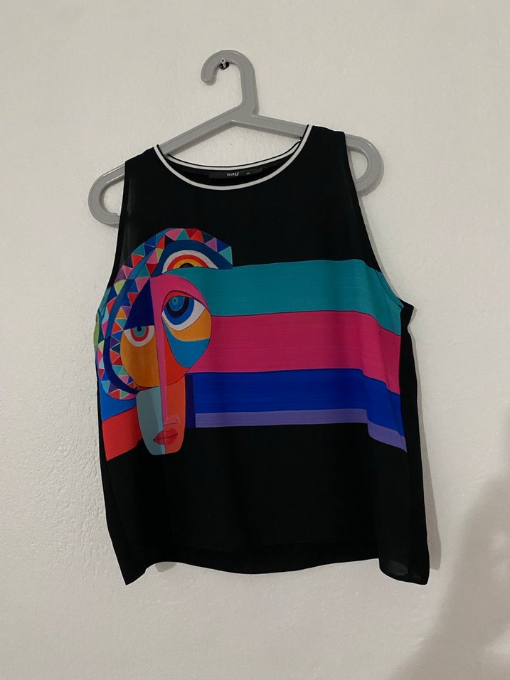 Uzun Desenli Kadın Tunik Fermuarlı - Görsel 2