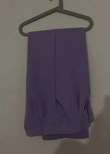 Mor Düğmeli Kadın Blazer Ceket ve pantolon - Görsel 2