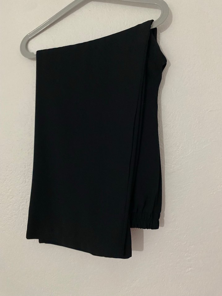 Siyah Düğmeli Kolsuz Midi Yelek ve pantolonlu takım - Görsel 3