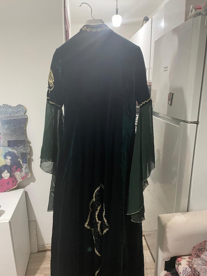 Nakışlı Straplez Uzun Kadın Bindallı - Görsel 5