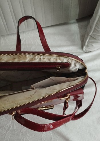 Kırmızı Parlak Deri Kadın Çanta - Görsel 3