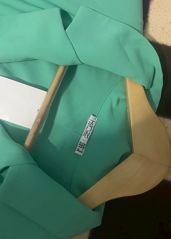 Turkuaz Drapeli V Yaka Mini Elbise - Görsel 2