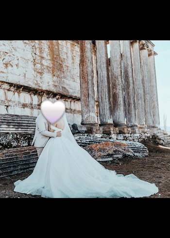 Prenses Model Straplez Beyaz Gelinlik - Görsel 2