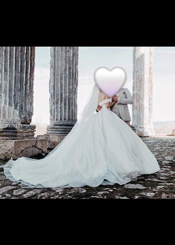 Prenses Model Straplez Beyaz Gelinlik - Görsel 3