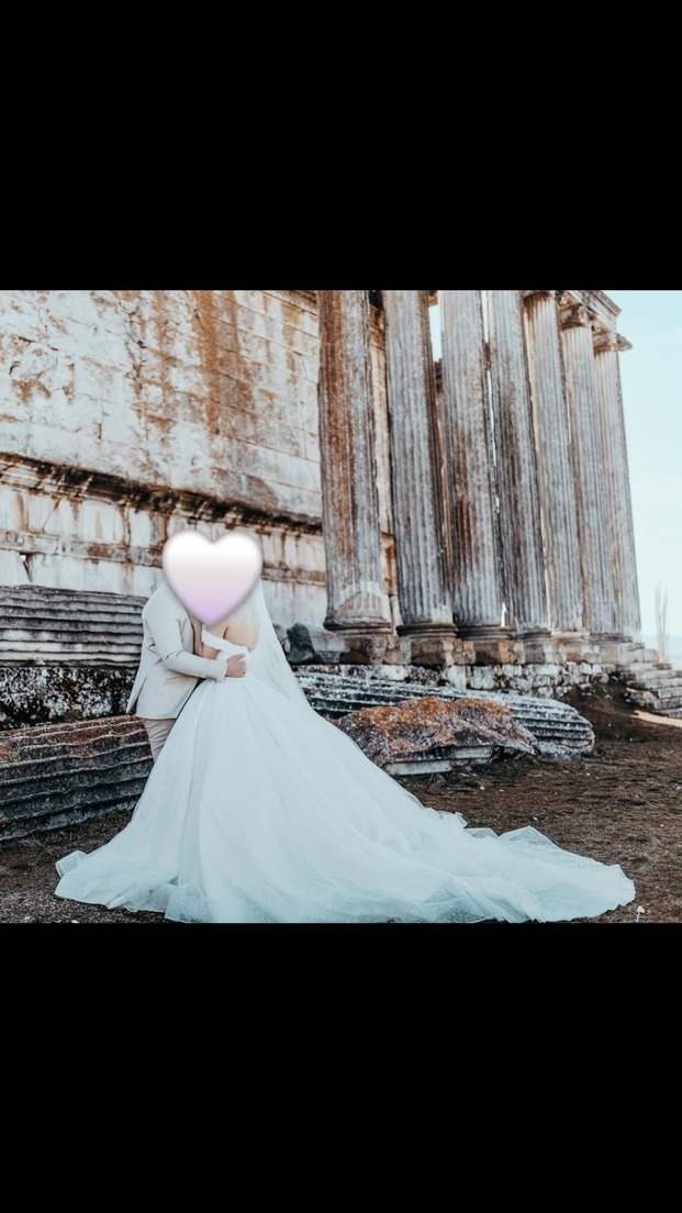 Prenses Model Straplez Beyaz Gelinlik - Görsel 2