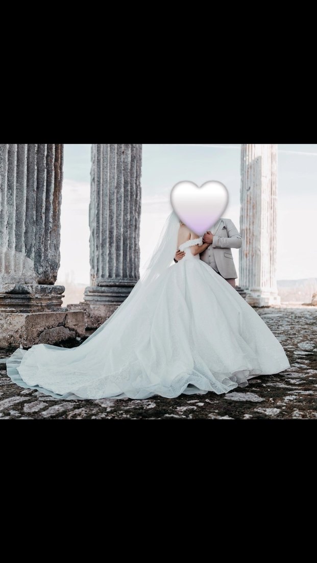 Prenses Model Straplez Beyaz Gelinlik - Görsel 3