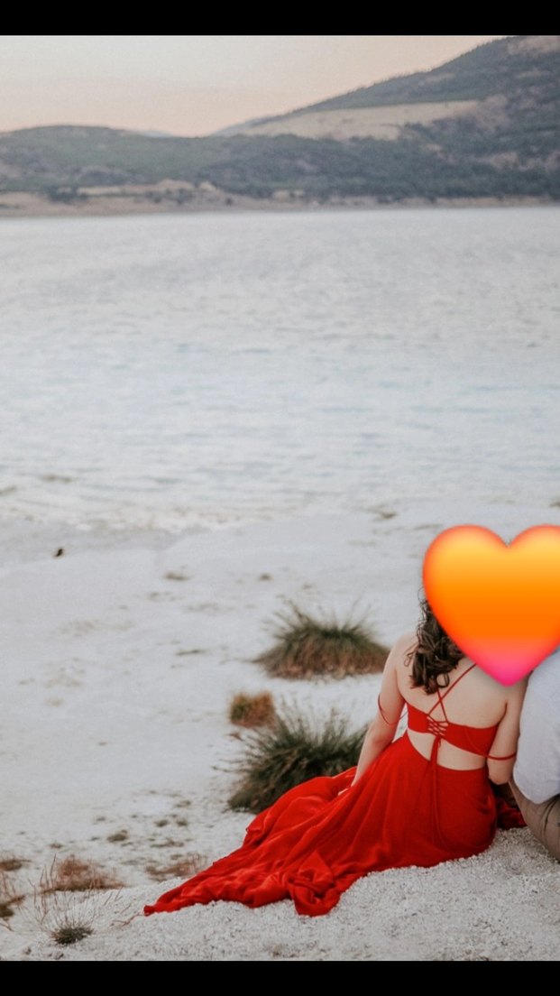 Uzun Kırmızı Bohem Straplez Elbise - Görsel 2