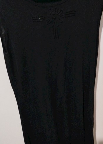 Uzun Siyah Pul İşlemeli Kadın İkili Takım - Görsel 4