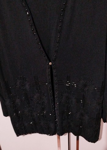 Uzun Siyah Pul İşlemeli Kadın İkili Takım - Görsel 3