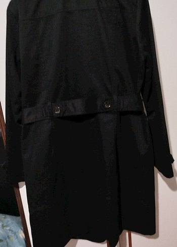 Siyah Midi Kemerli Kadın Trençkot - Görsel 3