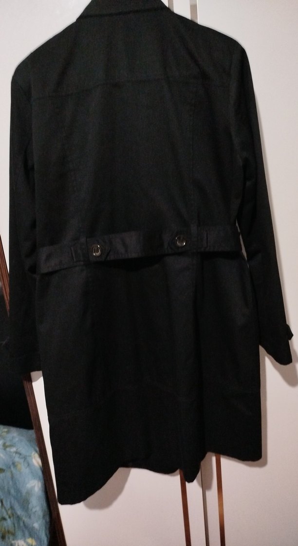 Siyah Midi Kemerli Kadın Trençkot - Görsel 3