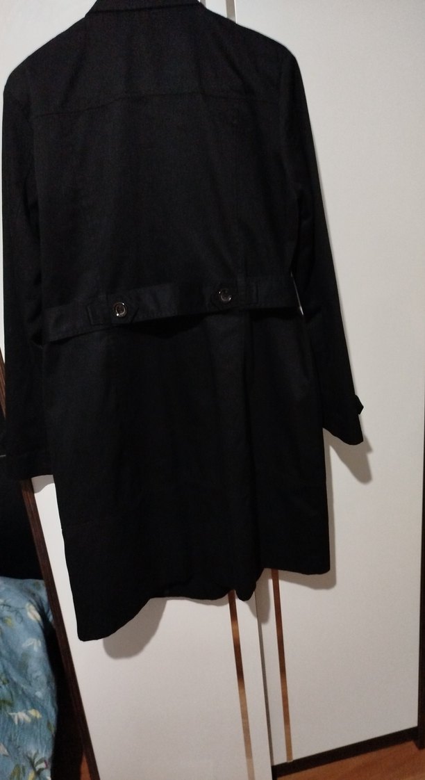 Siyah Midi Kemerli Kadın Trençkot - Görsel 4