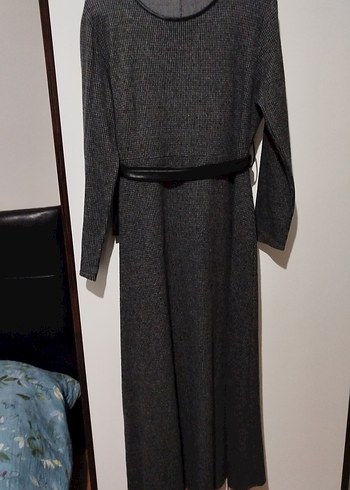 Gri Kışlık Kadın Uzun Elbise - Görsel 2